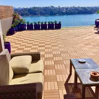 Dalles de terrasse emboîtables WPC DIY pour allée de jardin, dalles de sol modulaires durables à texture bois et auto-drainantes