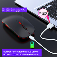 Mouse Nirkabel Isi Ulang RGB LED Pelacakan Optik Desain Ergonomis DPI Dapat Disesuaikan 6 Tombol untuk Gaming Laptop PC Mouse