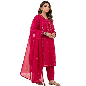 CETTE SAISON, DÉCOUVREZ NOTRE ENSEMBLE DE HAUT ET PANTALON BRODÉS À LA MAIN AVEC DUPATTA - Product Image 1