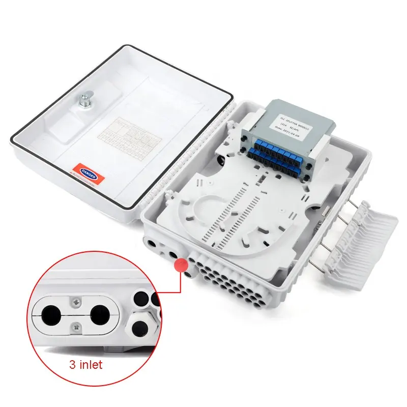 2023 Hot Odp Rắn 16 Lõi Chất Béo 24 Lõi Màu Trắng Màu Xám 3 Cổng Paz 1:16 Cassette Loại Ftb FTTH Sợi Thiết Bị Đầu Cuối Hộp