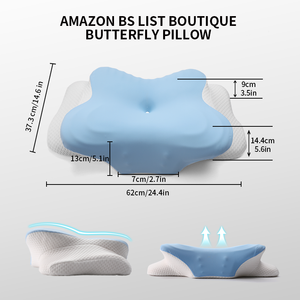 Kemasan kustom kupu-kupu ortopedi bantal serviks kontur busa memori <span class=keywords><strong>Oem</strong></span> Cina grosir Modern bantal busa memori - Product Image 2