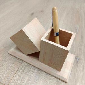 IStapromo Gifts Wholesale Bamboo Gift Set 6 in 1 Eco-Friendly Bamboo Vacuum Cup Speaker Card Holder Keychain <b>LED</b> <b>Clock</b> Pen - Product Image 5