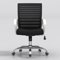 Chaise de bureau moderne et décontractée en tissu maillé Chaise ergonomique à hauteur réglable avec cadre en acier inoxydable et base pivotante