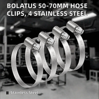 50–70 mm lösbare, verstellbare Schlauchklemmen, 4 Stück, Edelstahl-Kabelbinder