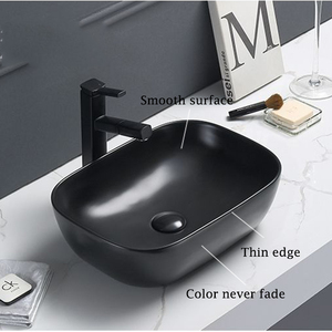 Hiện đại Matte màu gốm phòng tắm bồn rửa hình chữ nhật hình dạng nghệ thuật lưu vực bảng Top gốm rửa lưu vực - Product Image 4
