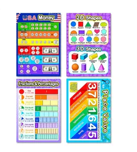 Manufacturer Waterproof Educational Math Posters for Toddlers Kids Learning Posters