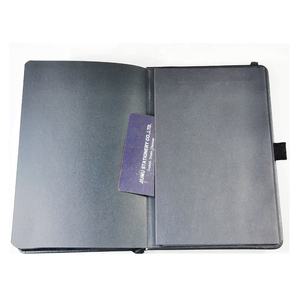 Diario A5 con Copertina Rigida in Pelle PU Nera, Pagine Bianche Spesse 150GSM, Rilegatura Cucita e Porta Penna, Basso MOQ - Product Image 6