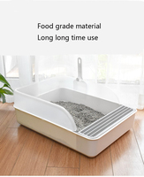 LANTUN Factory Bac à litière pour chat en plastique écologique, toilette pour chats au design moderne, accessoires pour animaux de compagnie sans parfum