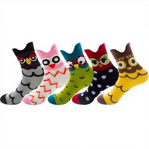 New Design Winter Crew Breathable <b>Knitted</b> Fashion <b>Stockings</b> Owl Cute Cartoon Cotton Animal Women Socks Suppliers - Product Image 1