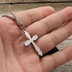 Stainless Steel <b>Cross</b> Pendant Necklace Unisex Fashion Jewelry Gift For Men Women Students Couples Hip Hop Style - Product Image 4