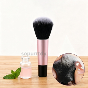 Biểu Tượng Tùy Chỉnh Xách Tay Trang Điểm Bàn Chải Với Mỹ Phẩm Túi 10Pcs Ngắn Xử Lý Rõ Ràng Pha Lê Make Up Bàn Chải Đặt Du Lịch Bàn Chải - Product Image 3