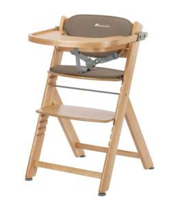 Chaise haute multifonction pour bébé Bebeconfort Timba 2 avec coussin, chaise scandinave en bois naturel pour bébé de 6 mois à 9 ans - Product Image 1