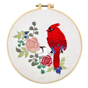 Cardinal suspendu peinture broderie à la main bricolage matériel paquet fleurs, oiseaux, animaux tissu <span class=keywords><strong>point</strong></span> <span class=keywords><strong>de</strong></span> <span class=keywords><strong>croix</strong></span> - Product Image 6