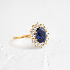 <span class=keywords><strong>Bague</strong></span> de fiançailles en <span class=keywords><strong>or</strong></span> massif 9k/10k/14k/18k <span class=keywords><strong>saphir</strong></span> bleu coupe ovale classique MaiYi Fine Jewelry pour femmes - Product Image 2