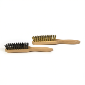 TTAKE Hand <b>Brush</b> Wooden Handle Stainless Steel Abrasive <b>Brush</b> 4x15x23 Mm 16 <b>Wires</b> - Product Image 2