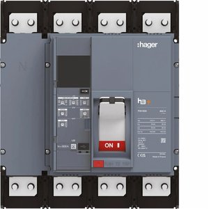 HMQ801JR ปรับแต่งได้ด้วยเซอร์กิตเบรกเกอร์แบบหล่อขึ้นรูปของ Hagers รุ่น h3+ PW1600 LSI 4P 800A 50kA - Product Image 1