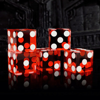 Vente en gros de dés en résine DND D6 personnalisés, couleur rouge transparente, 20 mm, 5 pièces/ensemble, ensemble de dés provenant d'un fabricant de dés pour Dungeons and Dragons