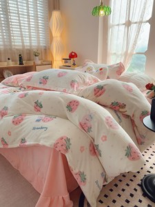 Parure <span class=keywords><strong>de</strong></span> lit imprimée à quatre pièces, motif dessin animé, tailles petite double/queen, 100 % coton, garnissage écologique, emballée dans un <span class=keywords><strong>sac</strong></span> - Product Image 2
