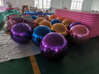 Ballon gonflable géant en PVC réfléchissant arc-en-ciel coloré, boule miroir dorée et violette pour la décoration d'événements et de festivals