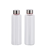 Bouteille d'eau en verre de 600ml avec couvercle en acier inoxydable ou couvercle en bambou Bouteille de jus de boisson