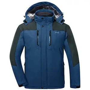 防水ウィンターパーカメンズフード付きジャケット超暖かさ厚手のフリースコートジッパーポケット付き防風ジャケットアウター