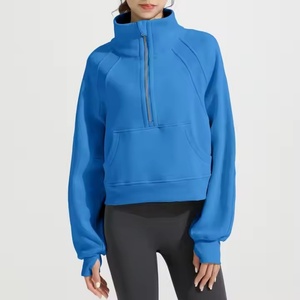Sweat-shirt à capuche surdimensionné pour femme, col montant, doublé, en molleton et polaire, avec broderie et impression de logo personnalisés, haute qualité - Product Image 4