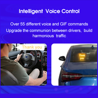 Écran LED arrière de voiture fin et léger, contrôlé par application mobile Android/iOS, connexion sans fil intelligente, avec images GIF amusantes