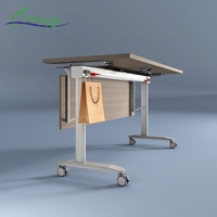 Table de conférence modulaire pliable et empilable moderne, gain de place, pour salle de classe et formation, avec roulettes