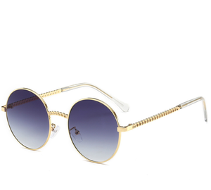 B1403-<span class=keywords><strong>gafas</strong></span> de sol de lujo para hombre y <span class=keywords><strong>mujer</strong></span>, anteojos de sol unisex, estilo Retro, clásico, con marco redondo grande, <span class=keywords><strong>cadena</strong></span> metálica, para conducir - Product Image 3