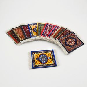 Sous-verre tissé rouge style tapis oriental pour la maison, idéal pour les boissons - Vente en gros - Product Image 6