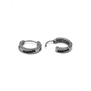 yunnique Huggie <b>Earrings</b> Titanium Steel Unisex Geometric Studs Fashion Street Style European American Look - Product Image 4