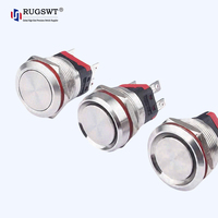 Interrupteur à bouton-poussoir 22 mm 12 volts avec anneau LED indicateur pour armoire de commande d'équipement