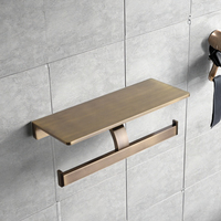 Porte-papier hygiénique noir moderne avec étagère de rangement multifonction pour salle de bain Porte-rouleau de papier