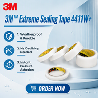 Ruban d'étanchéité extrême 3M 4411W+ Blanc 1 mm Étanche Sans Mastic Nécessaire Adhésif Acrylique à Support TPO Utilisation Extérieure