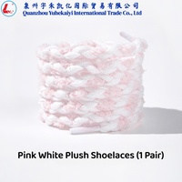 Lacets plats en peluche tricotée moelleuse de 8 mm de large, lacets de remplacement doux et colorés pour baskets et chaussures décontractées