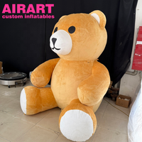 Ours en peluche gonflable brun de 2 mètres pour la décoration d'événements