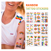 Offre Spéciale fierté LGBT arc-en-ciel tatouages temporaires 10 pièces/ensemble d'autocollants de tatouage imprimés pour hommes et femmes visage corps bras taille