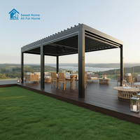Pergola bioclimatique motorisée en aluminium Sweet Home, revêtement poudré, montage facile, toit à lamelles imperméable, patio, jardin