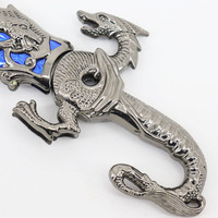 Ornement en métal de couteau double dragon mongol pour armes jouets Cosplay ou dagues en métal fabriquées à la main