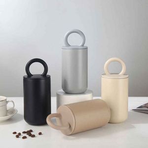 Minimalist Stainless Steel Vacuum Tumbler With Ring Lid For Home And Travel Use - Product Image 1