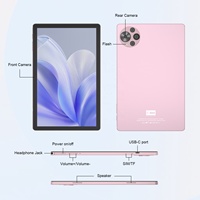 Tablet PC C idea Factory de 10.36 Pulgadas, 8GB de RAM + 1TB de ROM, Android 14, Procesador Octa Core, Batería de 10000mAh, Color Rosa, Tablet con Ranura para Tarjeta SIM