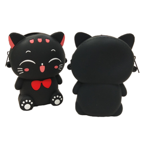Refine Factory Cute Cat <strong>Design</strong> Fashion Food Grade Silicone Non-Toxic Waterproof Cross-Body <strong>Bag</strong> Zipper Cartoon <strong>Animal</strong> Inspired - Product Image 2