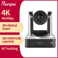 USD2333 Envío Gratis Kit de Cámara de Transmisión HK930 = 3 Cámaras PTZ de Conferencia 4K 60fps 30X SDI con Seguimiento IA + 1 Controlador IP + Switch PoE