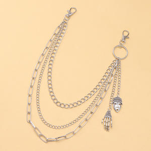 Cadena de cintura multicapa con colgante de esqueleto, aleación de zinc, unisex, estilo hip hop, cadena corporal de moda para uso diario - Product Image 6