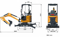Excavator Mini 9017FZTS 1.8t Zero Tail Baru dan Asli dengan Mesin Impor dan Bucket 0.045m³