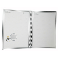 Cahier fusée A5 de planificateur en papier kraft, bloc-notes intelligent, réutilisable, avec intérieur pointillé