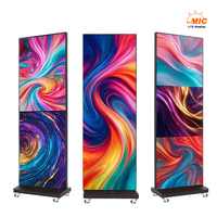 Afficheur vidéo LED mobile portable HD P2.5, support mural pour affichage numérique, signalisation publicitaire pour les centres commerciaux