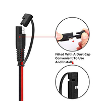 Kabel Ekstensi SAE 18AWG dengan Tutup Debu, Kabel Harness SAE ke SAE Quick Disconnect