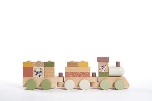 Tiny Love Train à empiler en bois style bohème chic, blocs de bois de qualité supérieure, jouets pour enfants de 0 à 4 ans - Product Image 4