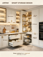 Lemari Dapur & Pintu Lemari Kayu Solid Oak Modern Buatan Khusus Kustomisasi Seluruh Rumah Lemari Dasar